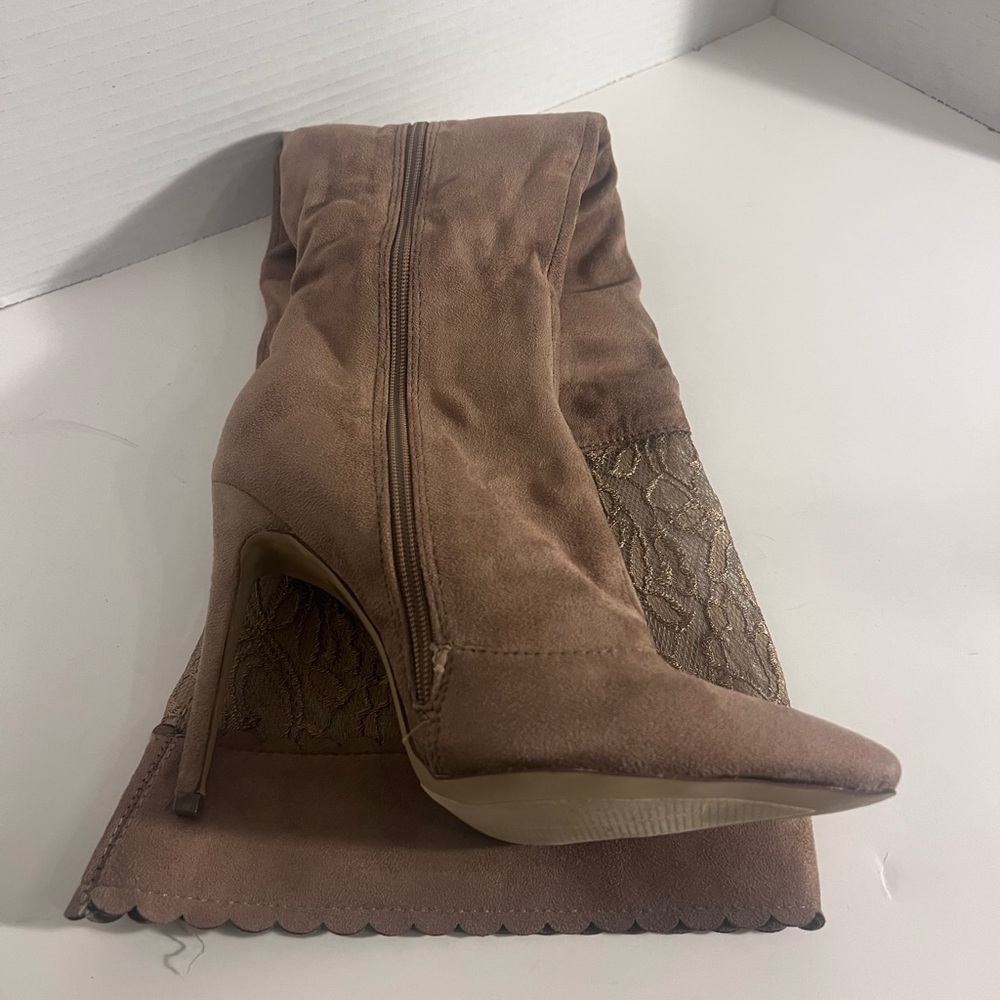 Over-the-Knee Stiletto Boots in Taupe - Picture 5 of 8